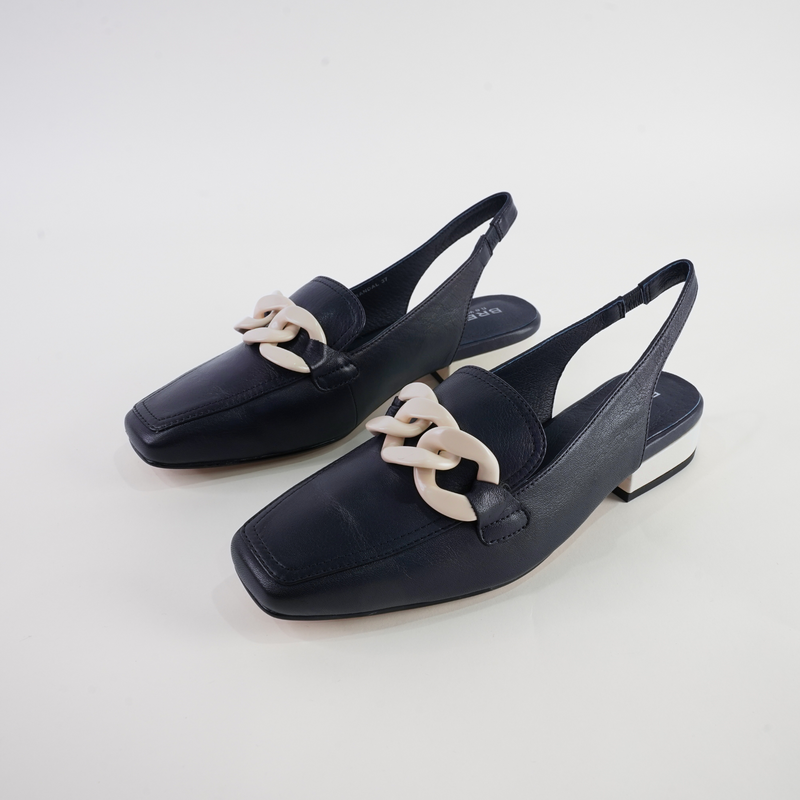 Randal Navy/Bone Leather Loafers