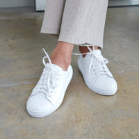 Oskher White Leather Sneakers