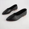 Celeste Black Leather Ballet Flats
