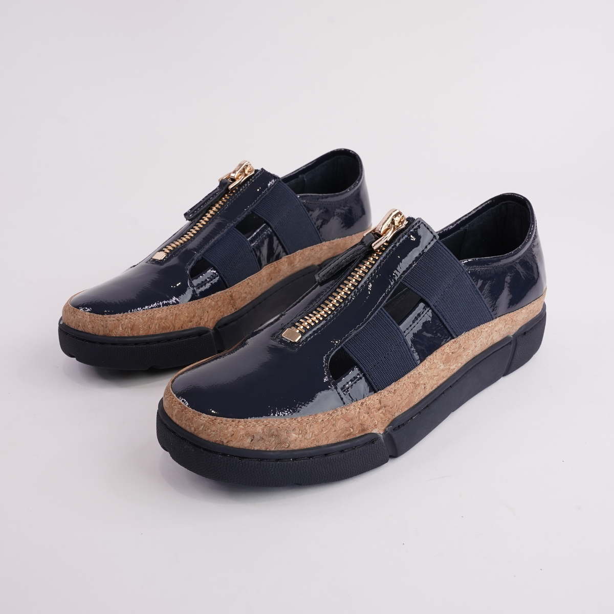 Teni Navy Patent/ Navy Sole Leather Sneakers