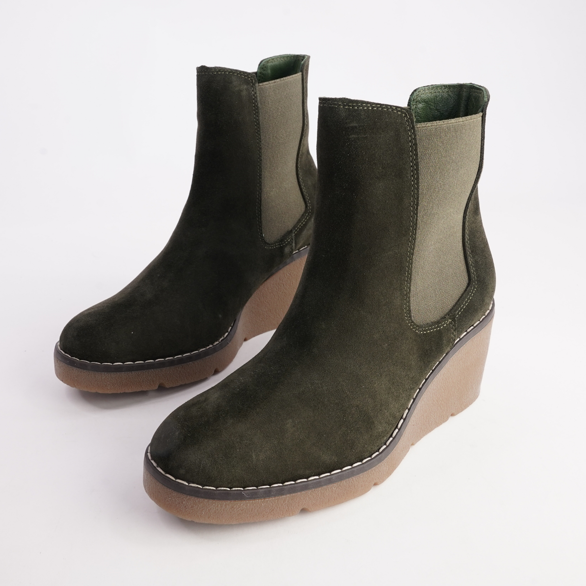 Glory Khaki Nubuck Ankle Boots - SALA | Shouz