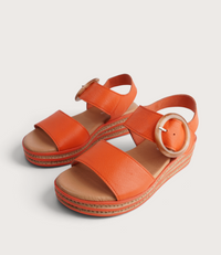 Cubbie New Orange Leather Sandals