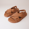 Haylow Dark Tan Leather Sandals