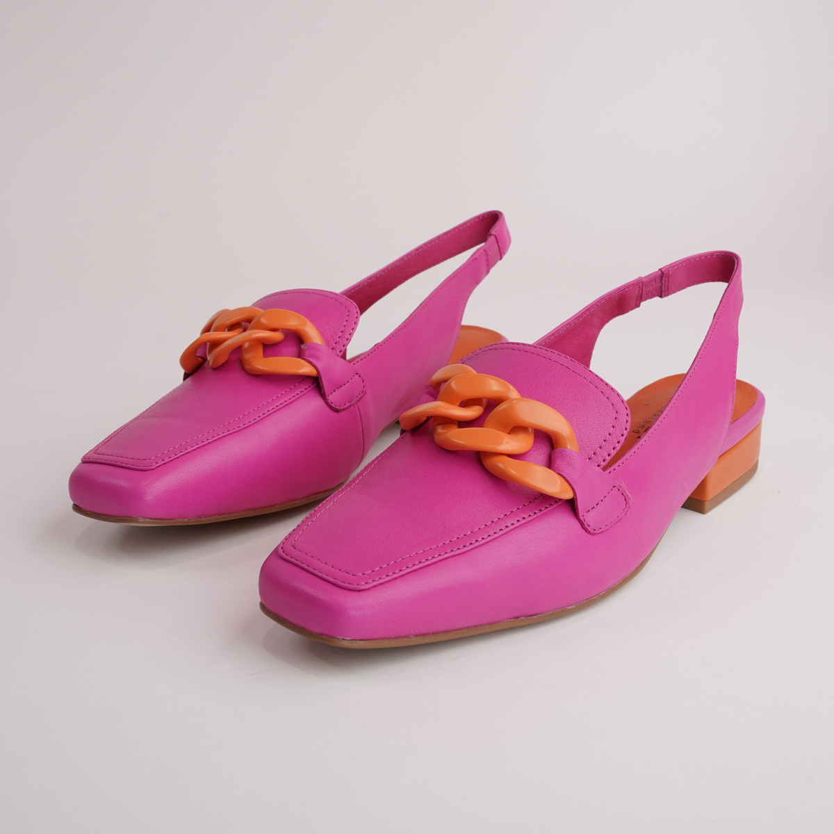 Randal Fuchsia/ Orange Leather Loafers - BRESLEY | Shouz