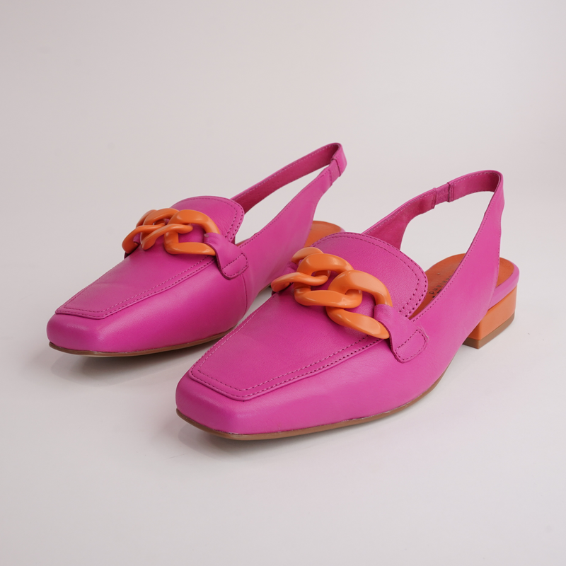 Randal Fuchsia/ Orange Leather Loafers