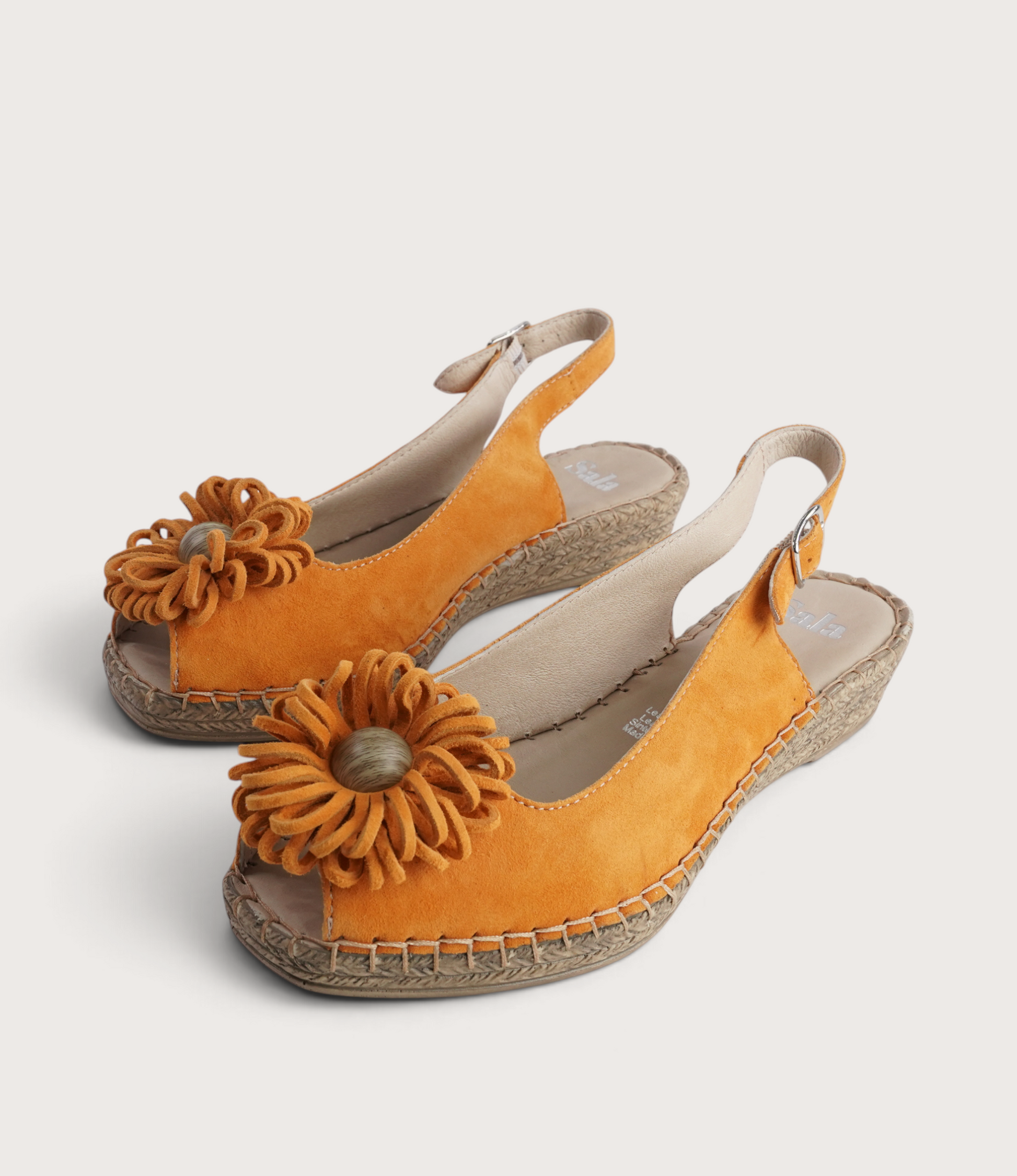 Erica Orange Suede Espadrille Wedges