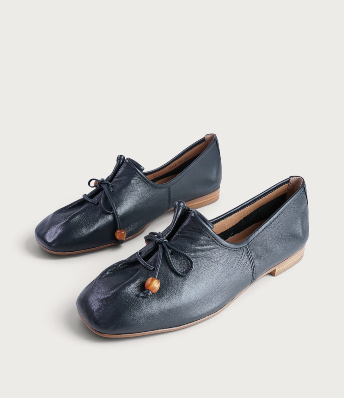 Pola Navy Leather Loafers