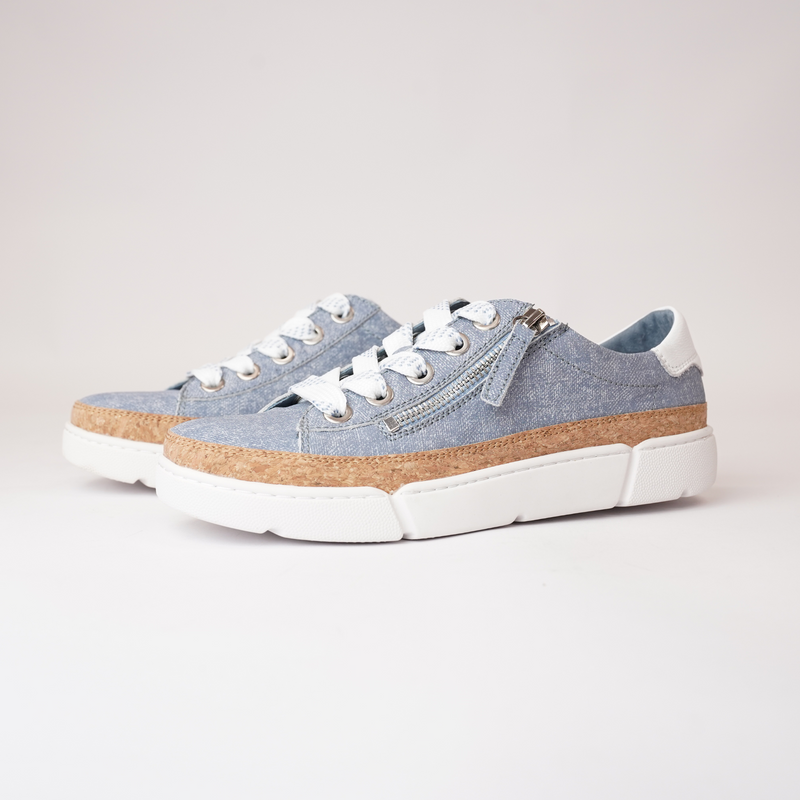 Torayne Blue Denim Leather Sneakers