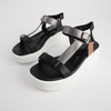 Roz Black/ Silver Leather Sandals