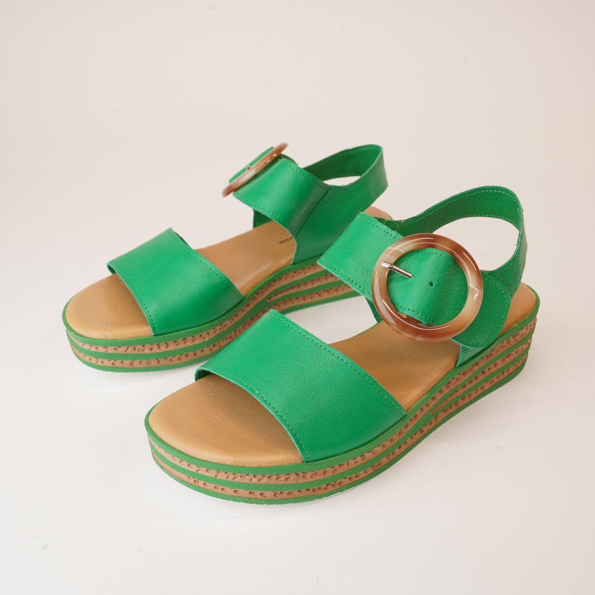 Cubbie Emerald Leather Sandals