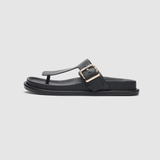 Aero Black Leather Sandals