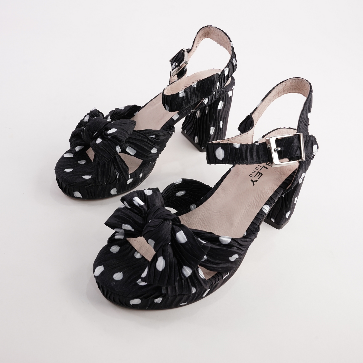 Sam Black Spot Leather Heels