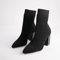 147240 Black Knit Ankle Boot - CARRANO | Shouz