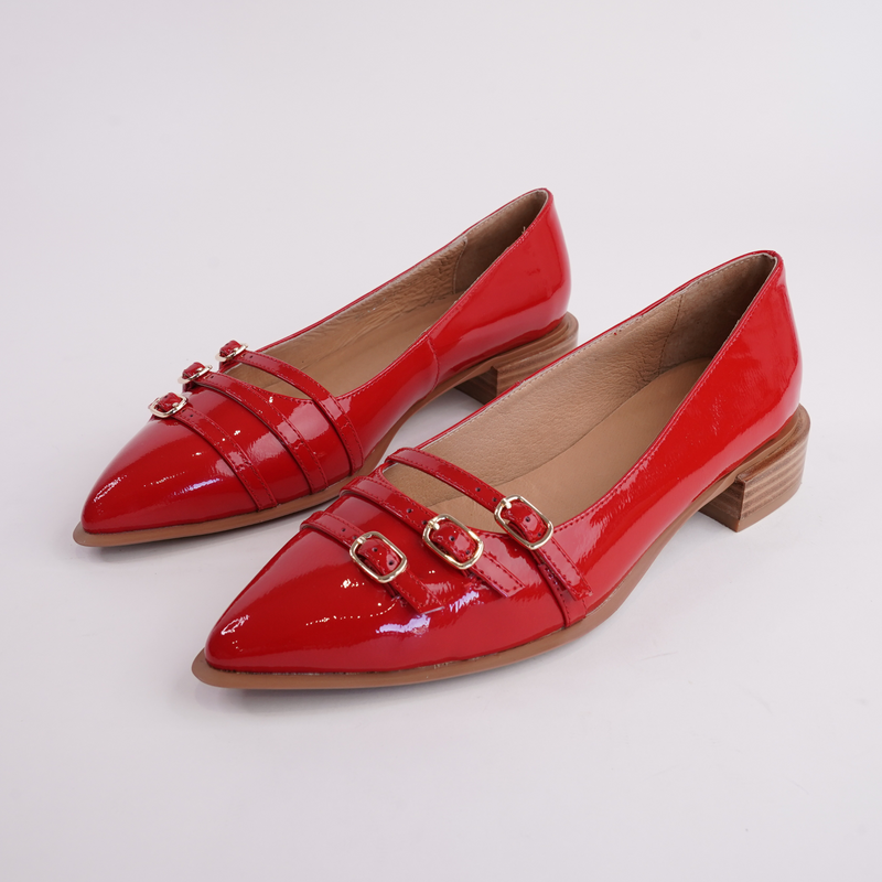 Eliora Red Patent Leather Flats