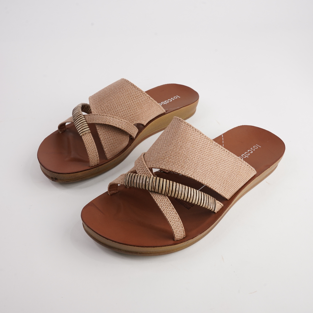 Bride Caramel Raffia Slides