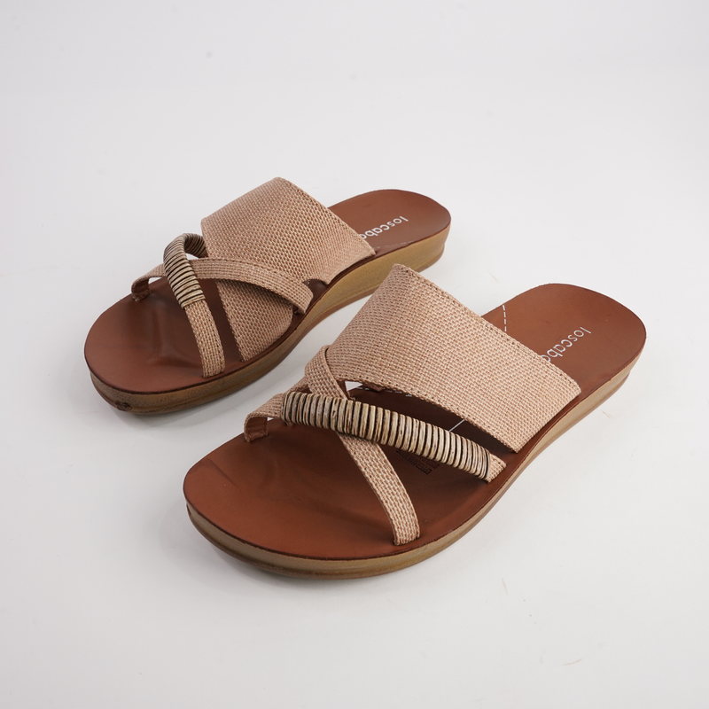 Bride Caramel Raffia Slides