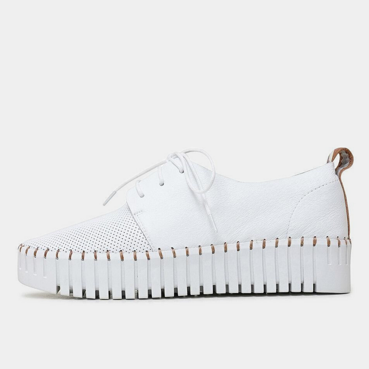 Batu White/ Dark Tan Leather Sneakers - DJANGO AND JULIETTE | Shouz