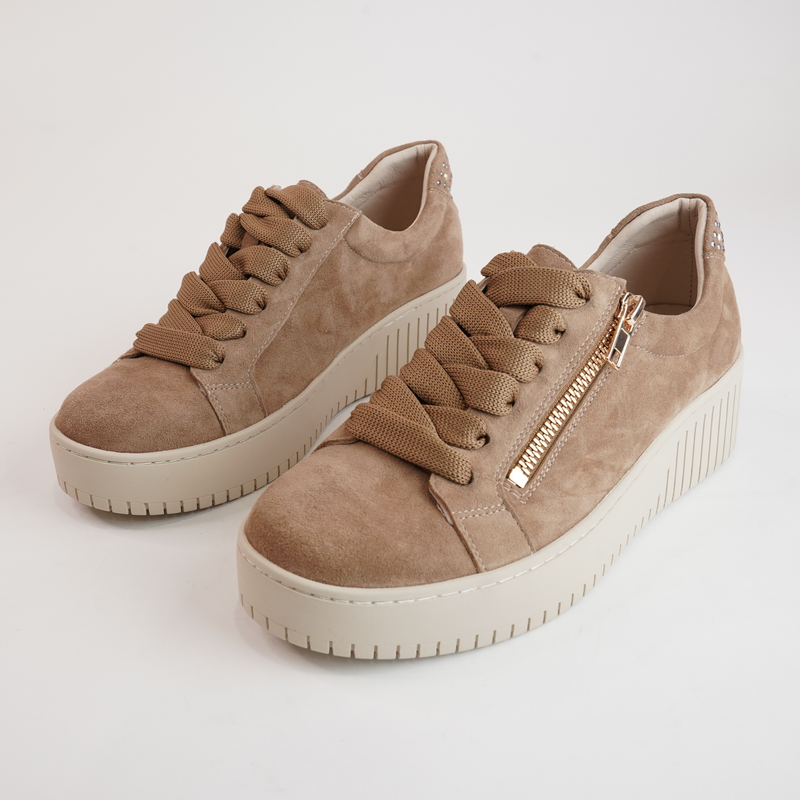 Kees Light Choc Suede Leather Sneakers