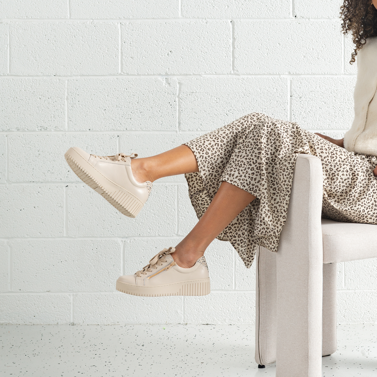 Kees Vanilla Leather Sneakers - DJANGO AND JULIETTE | Shouz