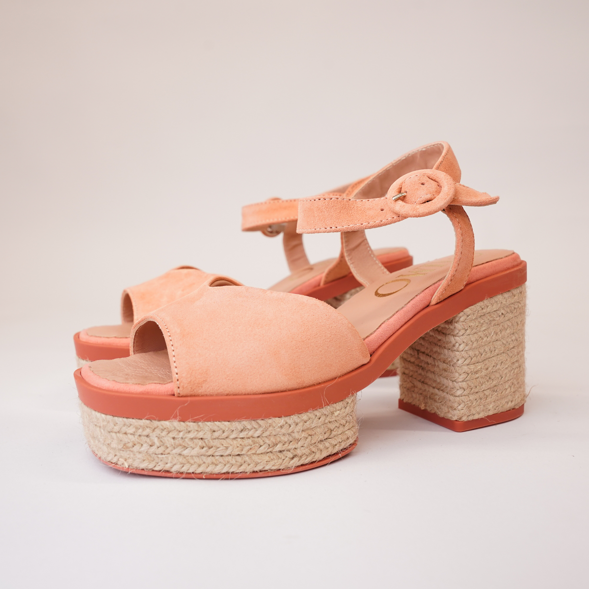 Prinia Macaron Suede Leather Espadrille Heels - GAIMO | Shouz
