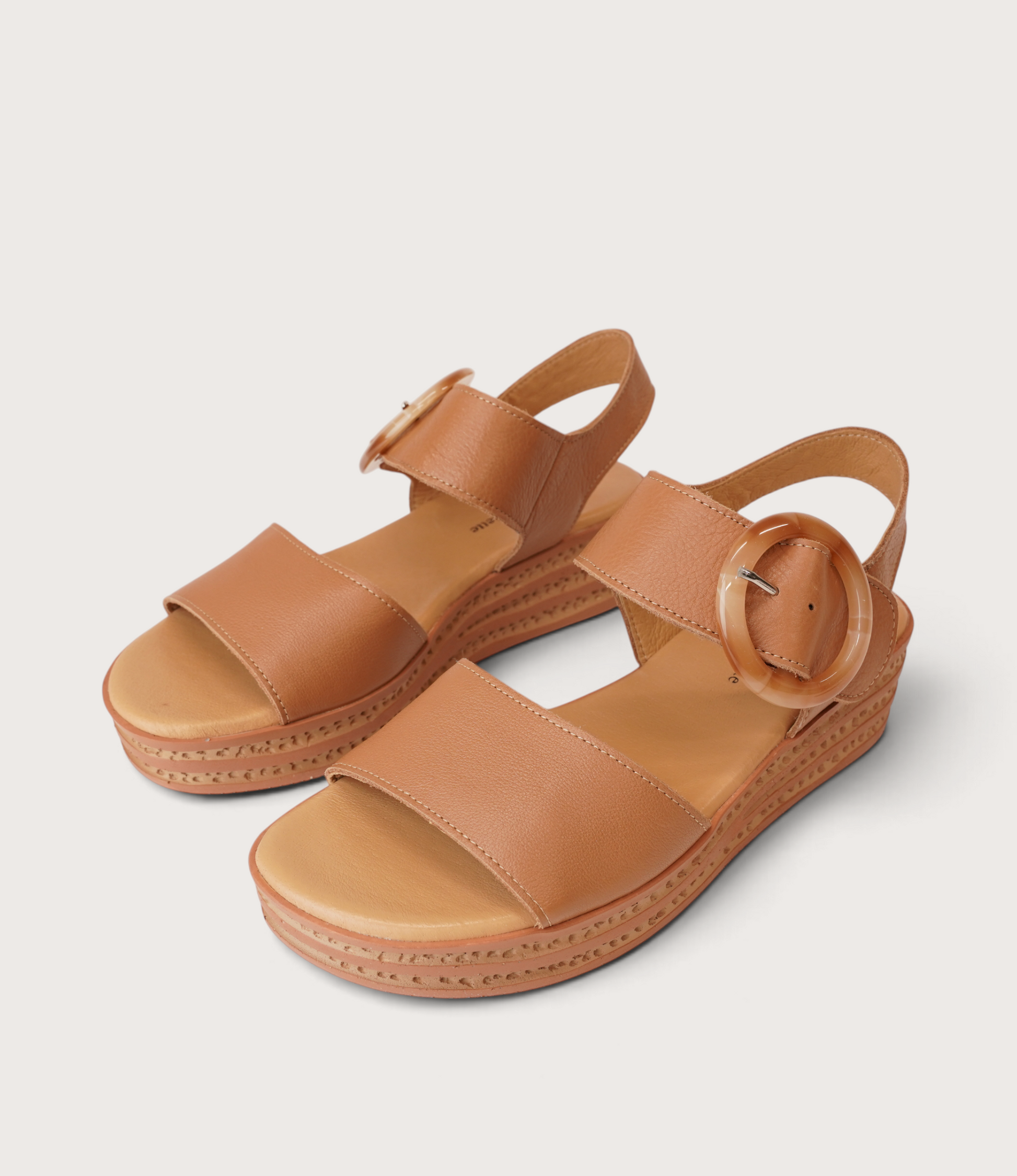 Cubbie Dark Tan Leather Sandals