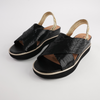 Debacle Black/ Gold Leather Sandals