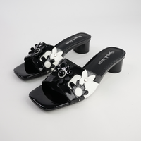 Hetti Black/ White Patent Leather Heels