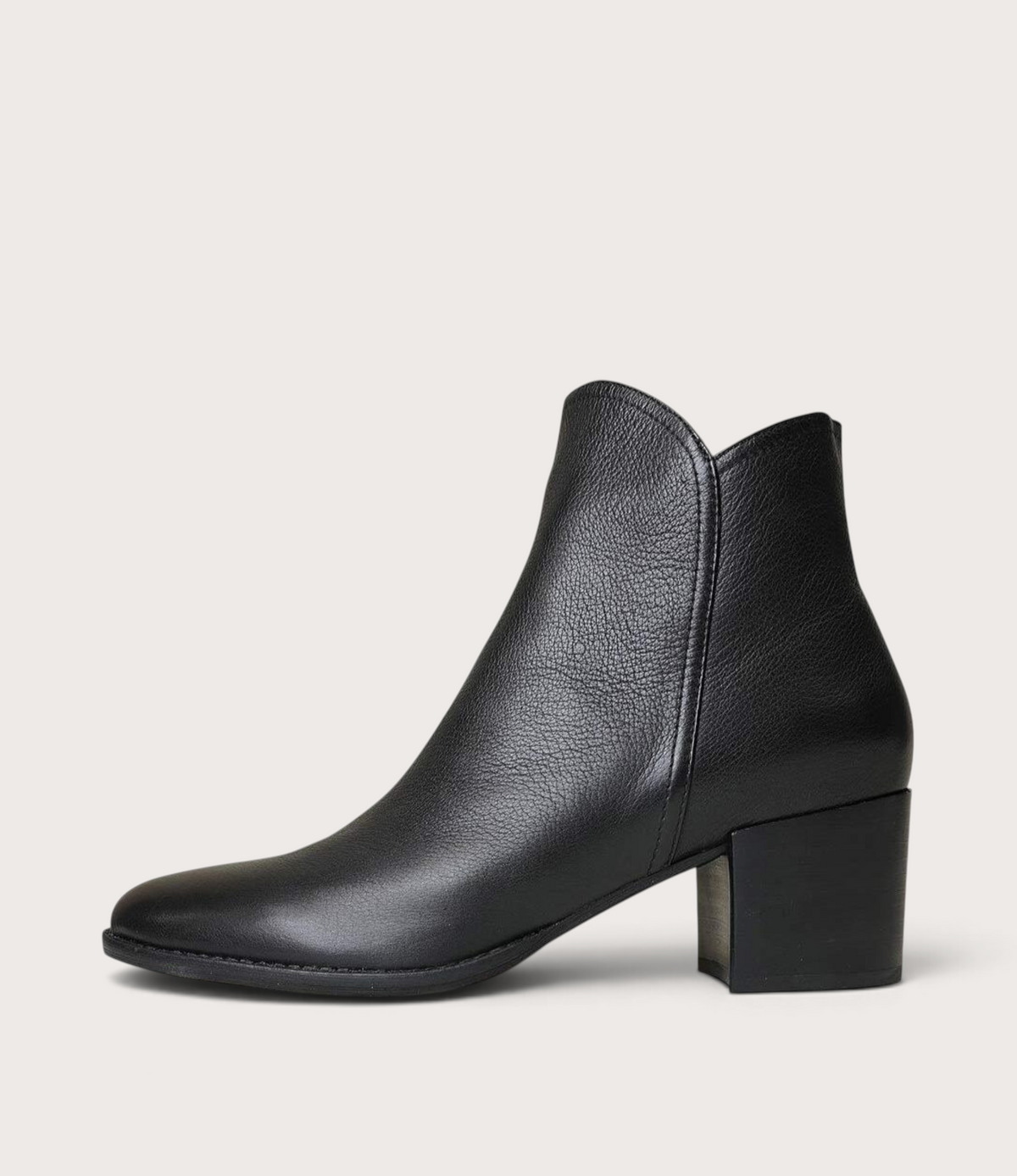 Mockas Black Leather Ankle Boots