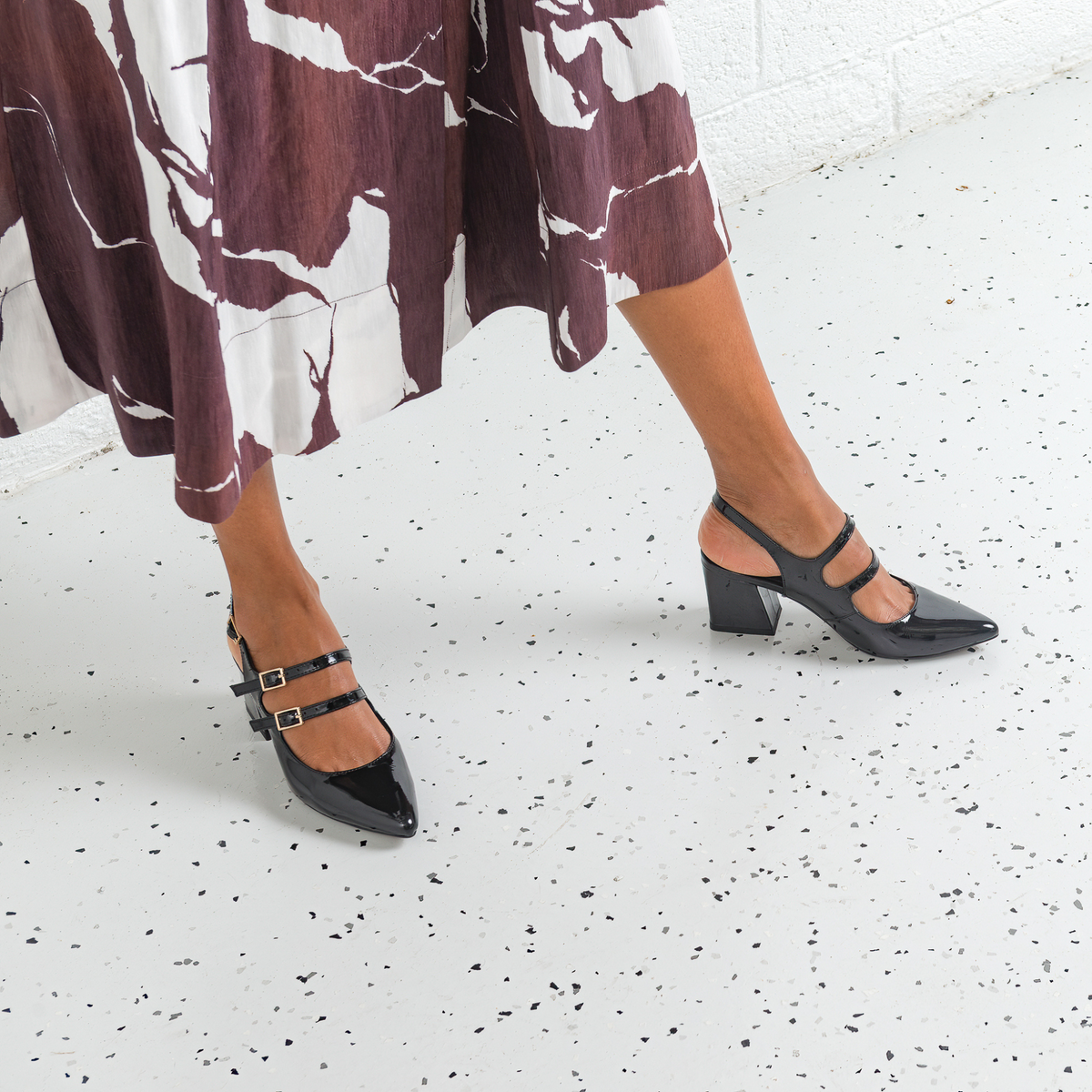 Maisha Black Patent Leather Heels