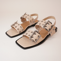 Savina Latte Patent Leather Sandals