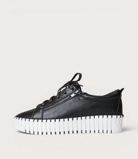 Bump Black Leather Sneakers
