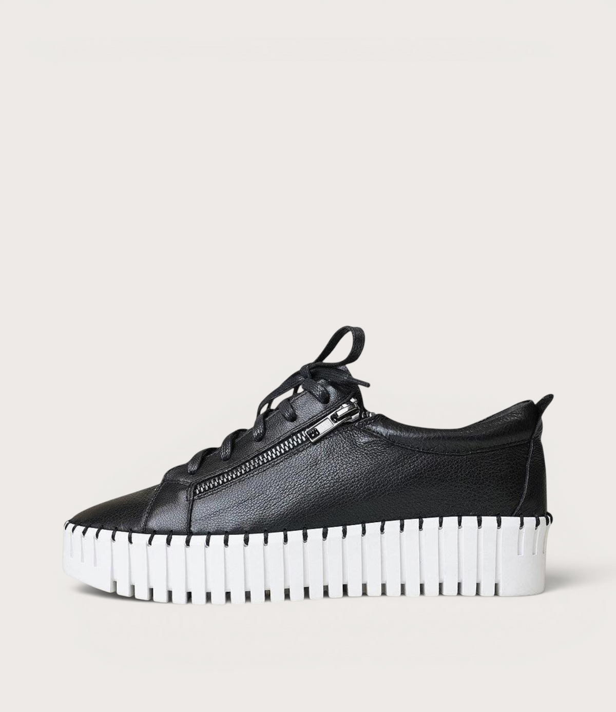 Bump Black Leather Sneakers