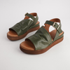 Positano Dark Olive Leather Sandals