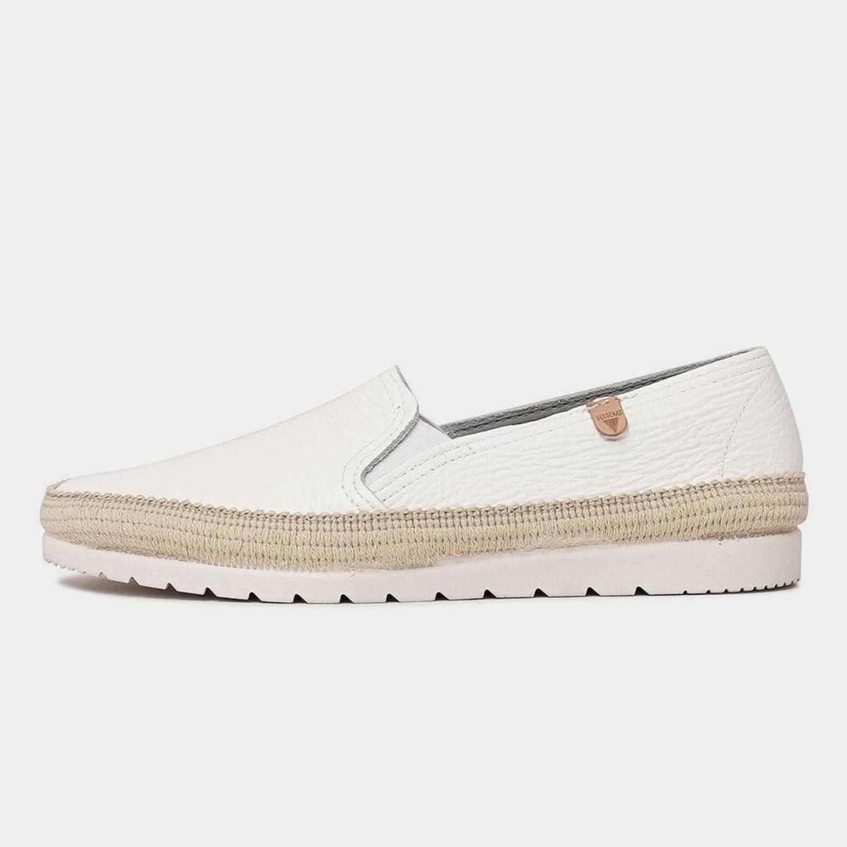 Nuria White Leather Espadrilles - VERBENAS | Shouz