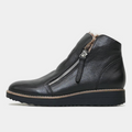 Opal Black Leather/ocelot Fur Ankle Boots