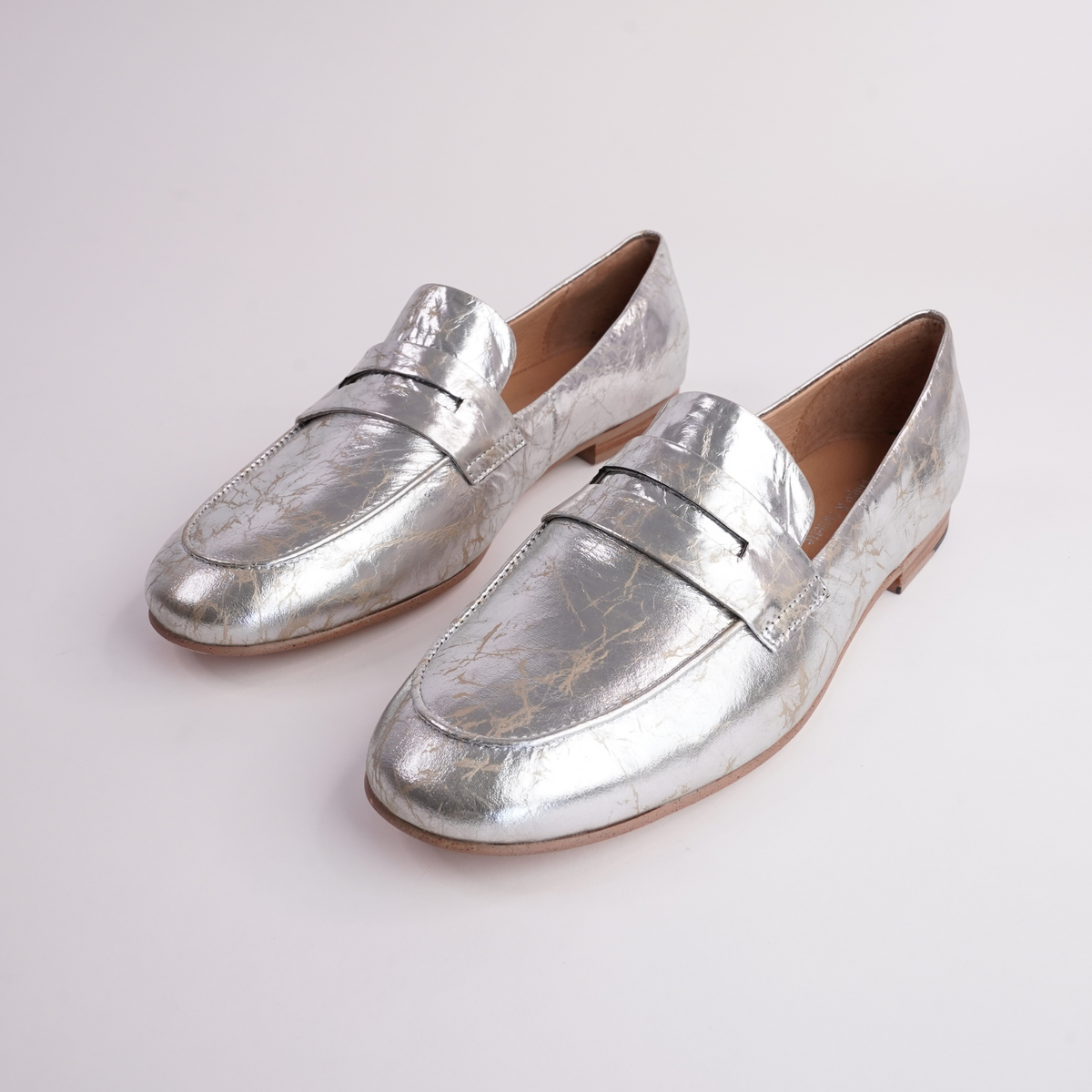 Ulani Silver Nude Patent Loafers