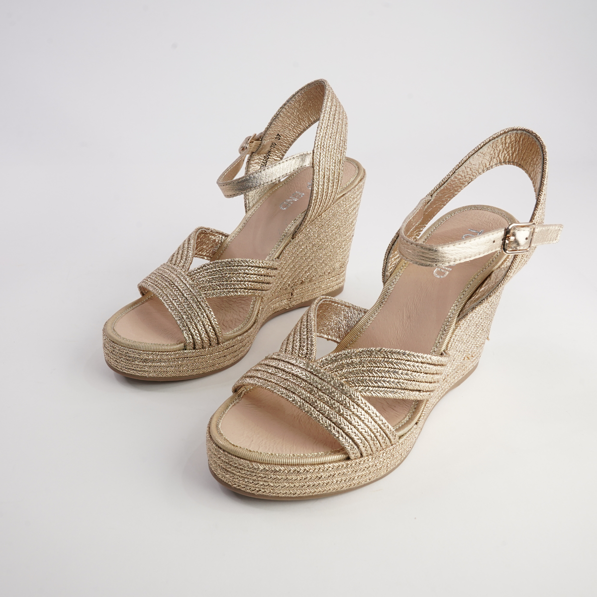Emarson Gold Rope Espadrille Wedges - TOP END | Shouz