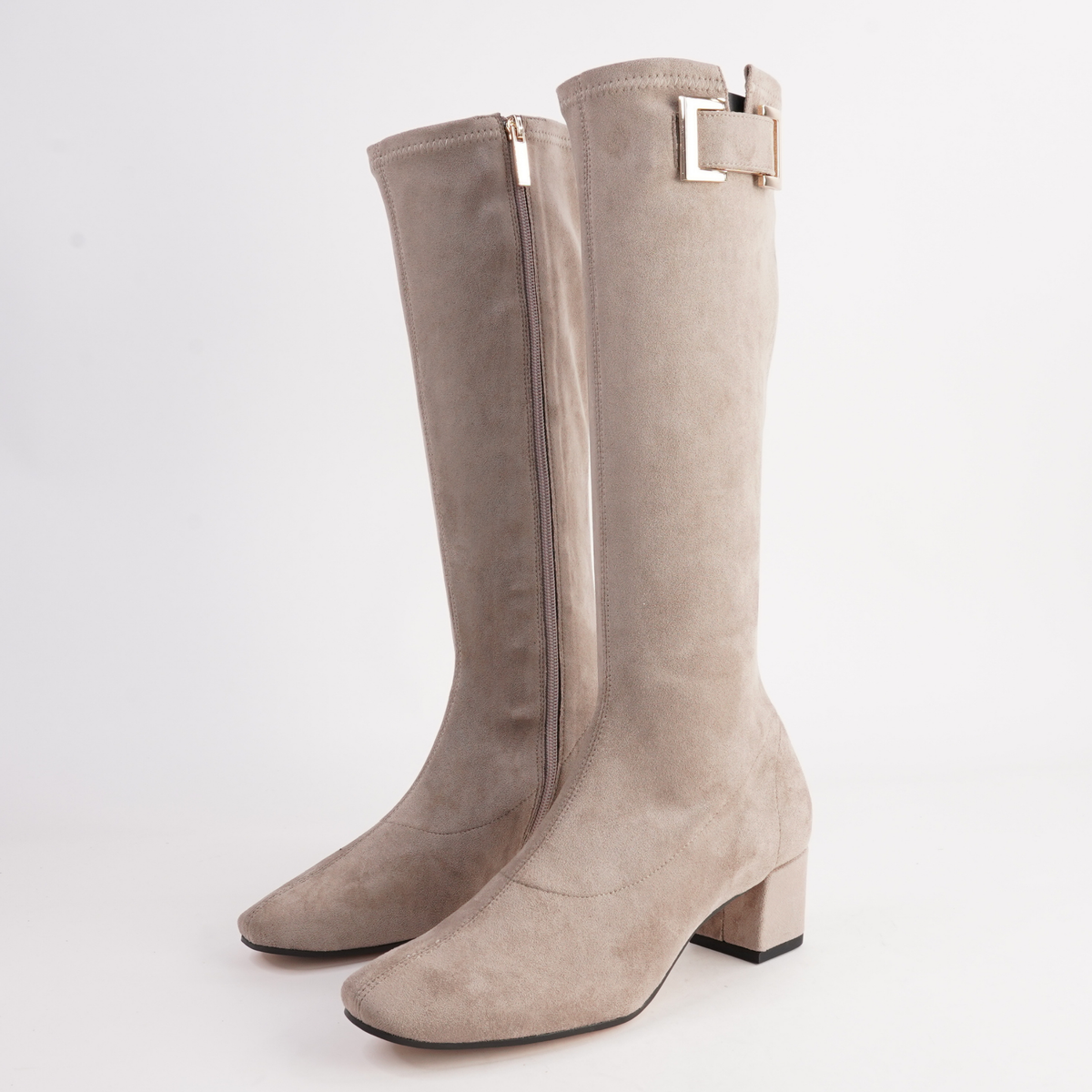 Handan Taupe Stretch Microsuede Boots - DJANGO AND JULIETTE | Shouz
