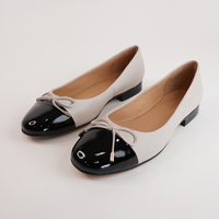 Ildiko Black Patent/ Nougat Leather Ballet Flats