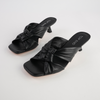 Kineta Black Leather Heels