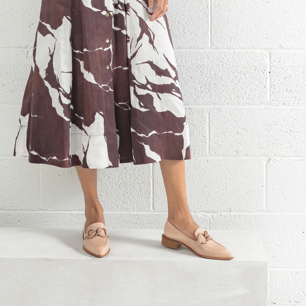 Elgin Cappuccino Patent Leather Loafers - DJANGO AND JULIETTE | Shouz