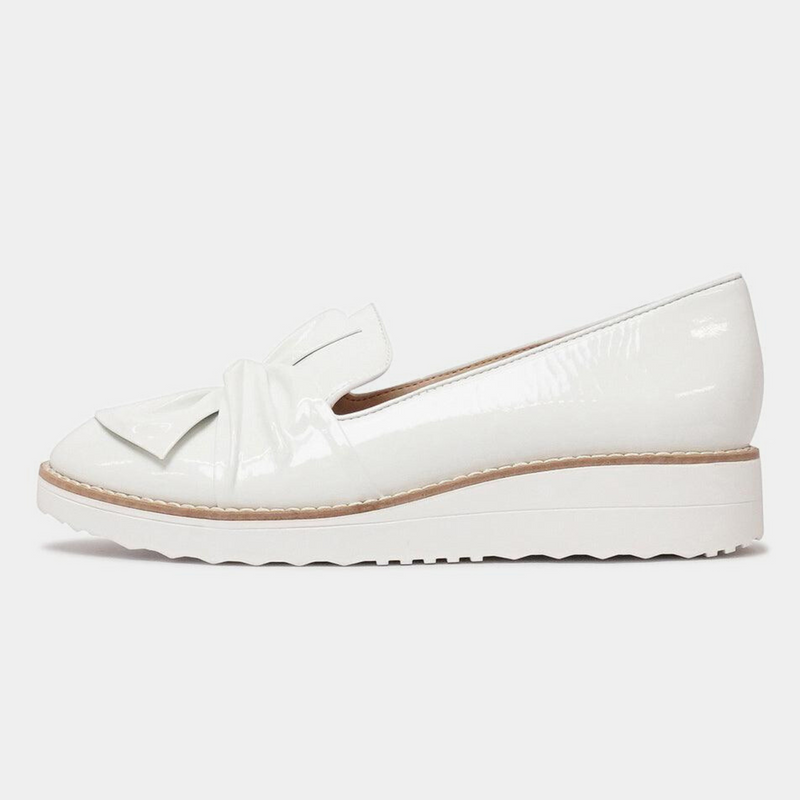 Oclem White Patent Leather Loafers