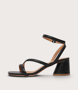 Petricia Black Leather Heels