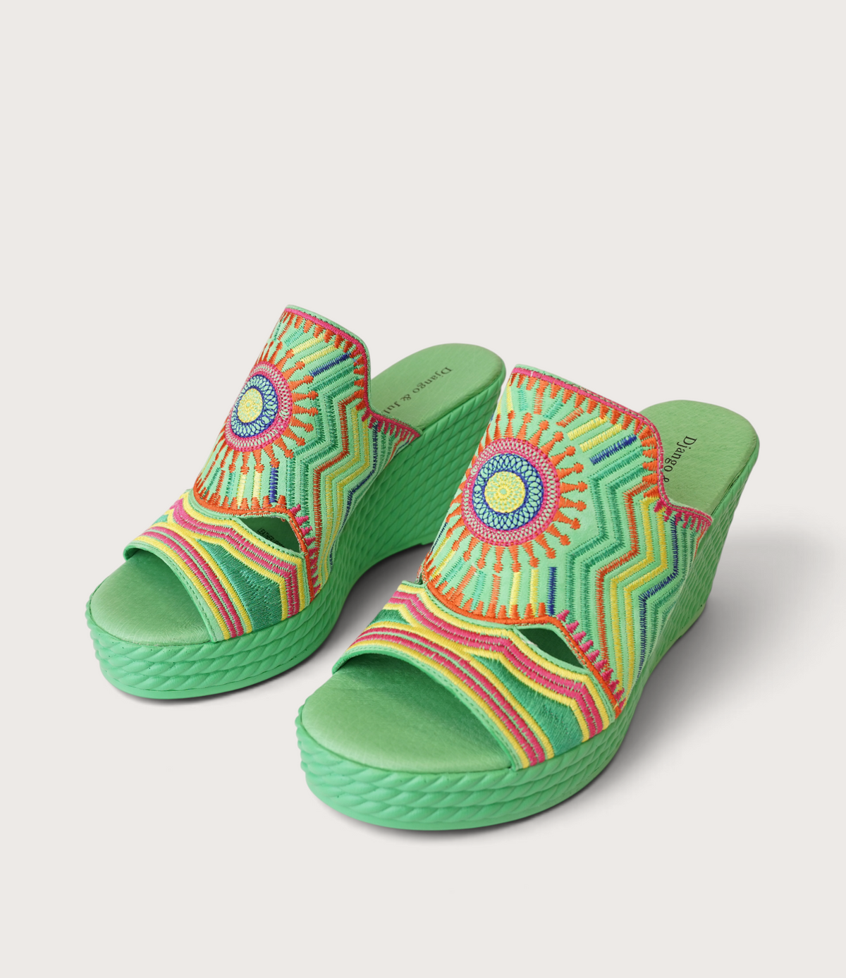 Eilam Lime Multi Leather Heels