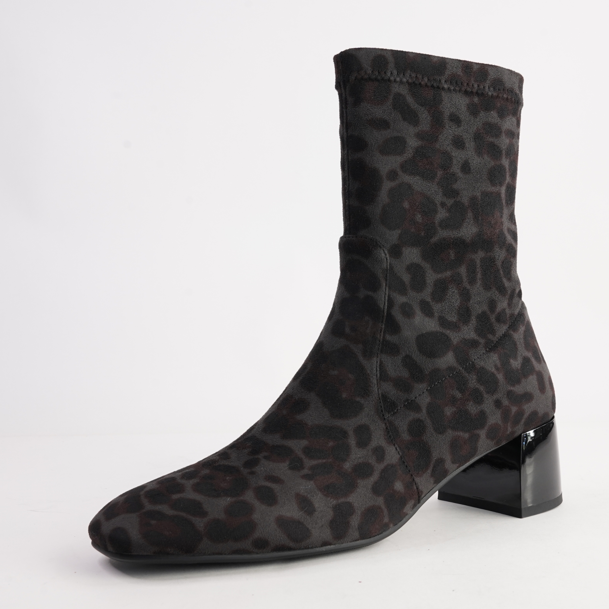 June Black Leopard Stretch Ankle Boots - MILA RAINE | Shouz