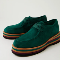 Gnota Forest Suede/ Forest and Tan Multi Sole Flats - DJANGO AND JULIETTE | Shouz