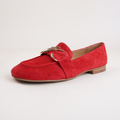Paydie Red Suede Leather Loafers