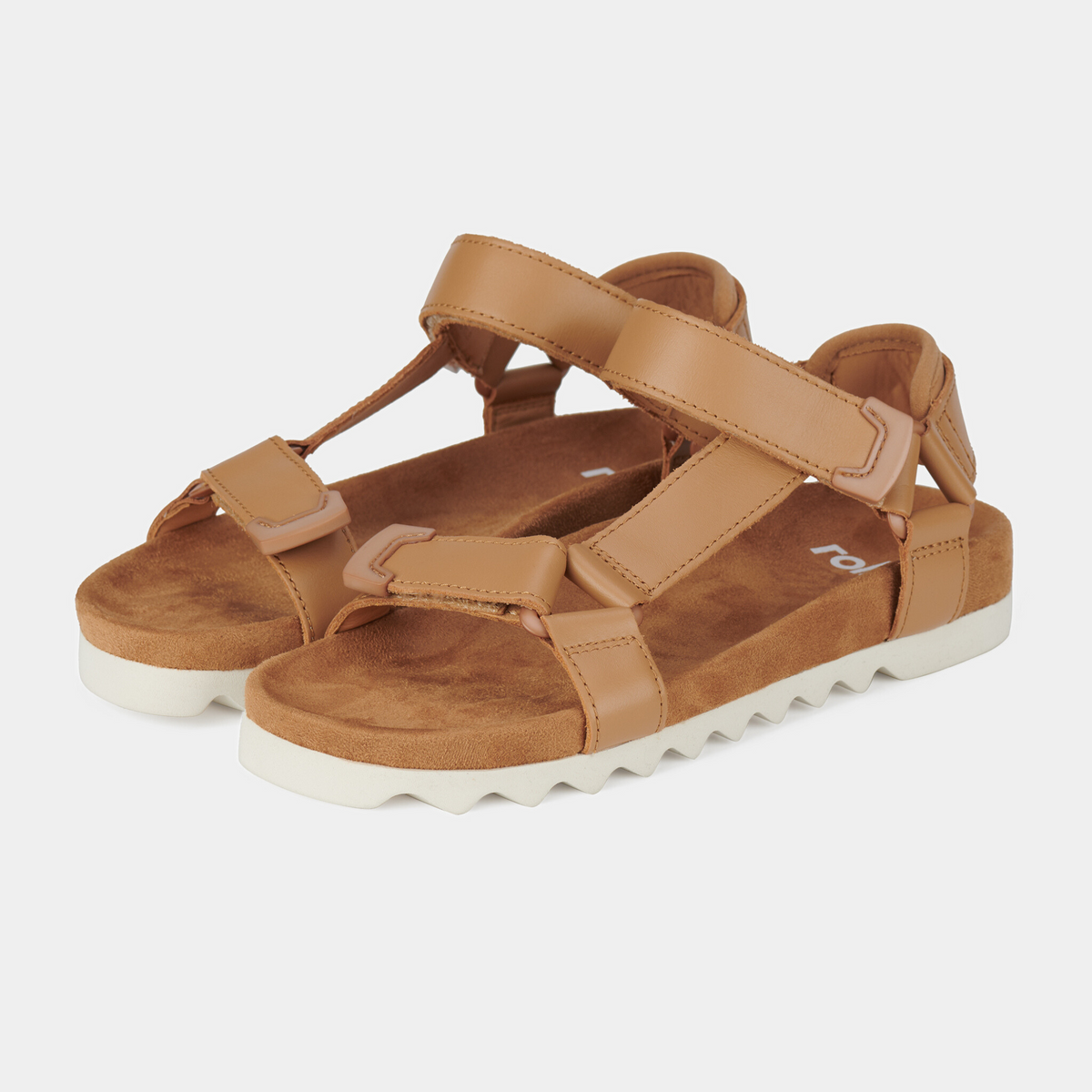 Sandal Tooth Wedge Soft Tan Leather Sandals - ROLLIE | Shouz