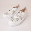 Js-4423 White/ Multi Leather Sneakers