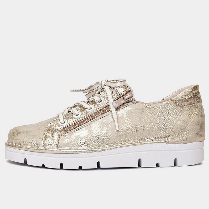 Js-2001 Champagne Leather Sneakers